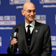 CHICAGO, ILLINOIS - FEBRUARY 15: NBA Commissioner Adam Silver speaks to the media during a press conference at the United Center on February 15, 2020, in Chicago, Illinois.